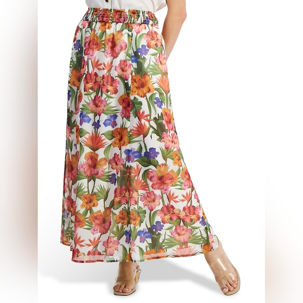 I.N.C. International Concepts Women's Floral Pull-On A-Line Maxi Skirt Large - Picture 11 of 11